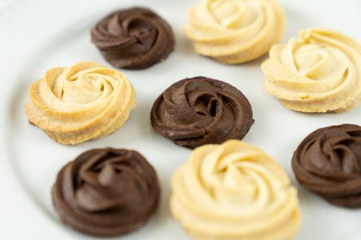 Homemade simple dark and white chocolate cookies