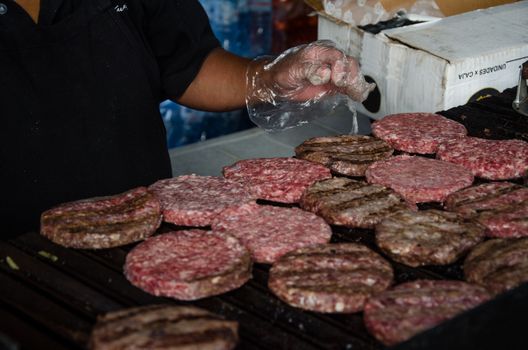 Cooking meat on the grill