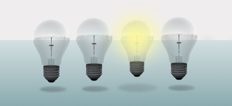 conceptual digital light bulb design  made in 3d software