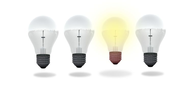 conceptual digital light bulb design  made in 3d software