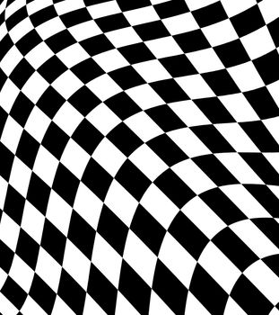 Black-white  checkered plane   made in 3d software