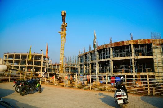 Surat, India - march 2018 : Top View of new construction of building in Surat