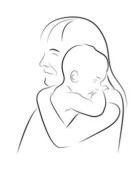 mother with child made in 2d software