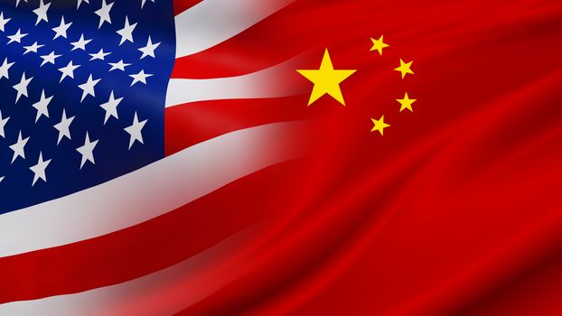 USA and China flag background design