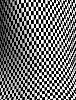 Black-white  checkered plane   made in 3d software