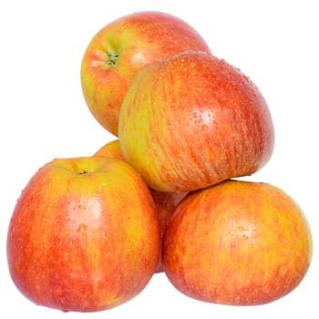 Heap red apple isolated on a white background.