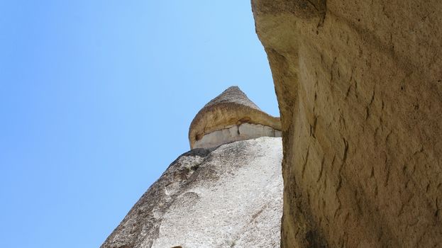 Erosion form of the rocks and mountains in Cappadocia in Anatolia, Turkey, Hike