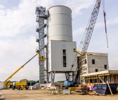 Construction site for a new concrete mixing plant, Germany