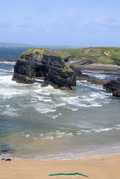 net on the nuns beach at the virgin rock on the wild atlantic way in county kerry ireland