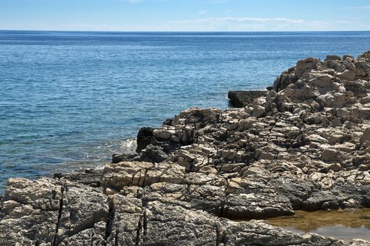 rocky coast of the island of Losinj in Croatia