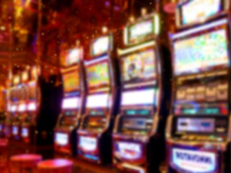 Image of abstract blur slot machine. Casino for background usage