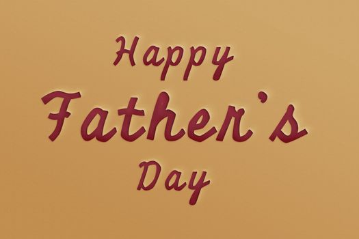 Happy fathers day creative background concept: cut out word happy fathers day text on brown paper effect for fathers day event , retro style