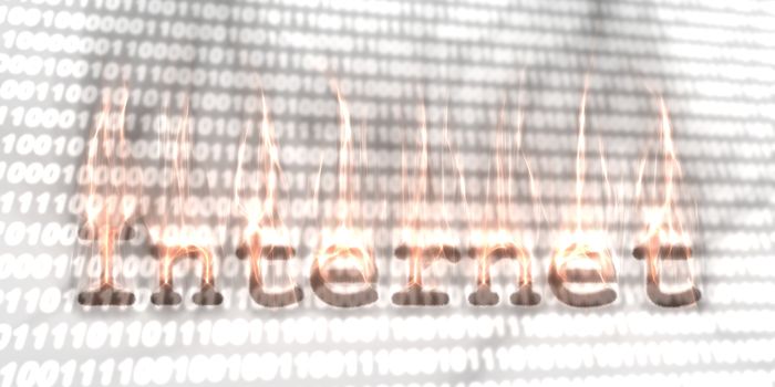 Banner of internet security buzzword text done with kirlian photography