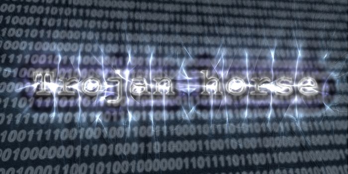 Banner of internet security buzzword text done with kirlian photography