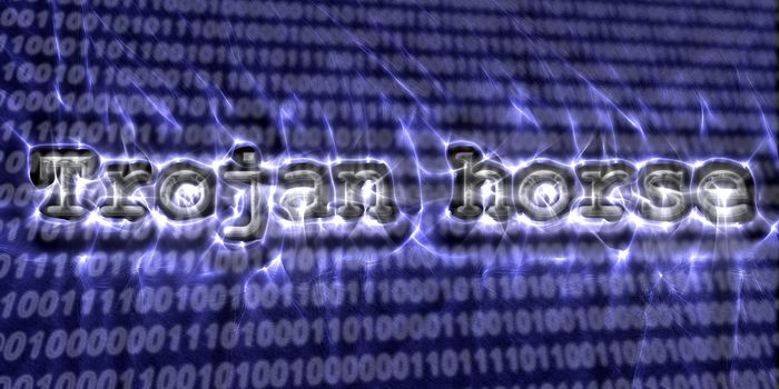 Banner of internet security buzzword text done with kirlian photography