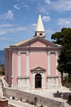 catholic church in the town of Veli Losinj, Croatia
