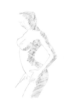 Sketch of the female body made in 2d software