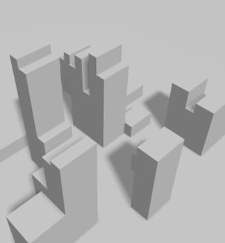 Cityscape block made in 3d software