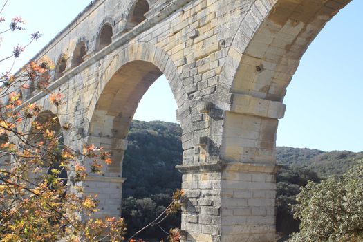 Pont du gard, ancient Roman aqueduct in France