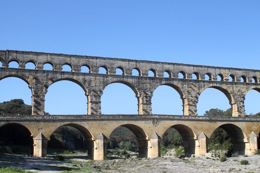 Pont du gard, ancient Roman aqueduct in France