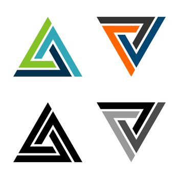 Set Triangle Colorful Logo Template Illustration Design. Vector EPS 10.