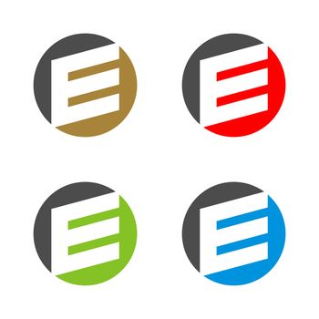 Set E Letter Circle Logo Template Illustration Design. Vector EPS 10.
