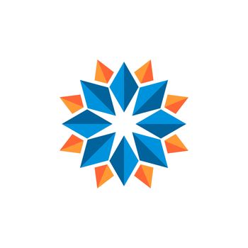 Blue Star Flower Ornamental logo template Illustration Design. Vector EPS 10.