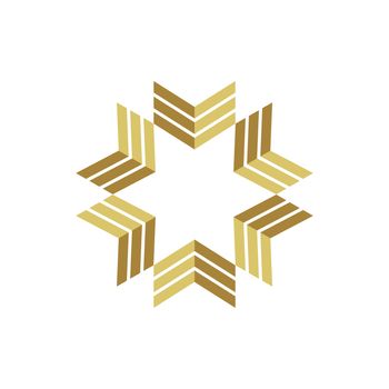 Gold Star Arrow Logo Template Illustration Design. Vector EPS 10.