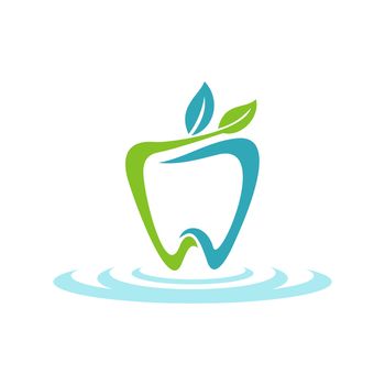 Tooth and Leaf Logo Template Illustration Design. Vector EPS 10.