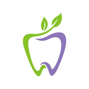 Tooth and Leaf Logo Template Illustration Design. Vector EPS 10.