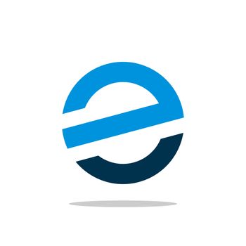 Blue Circle E Letter Logo Template Illustration Design. Vector EPS 10.