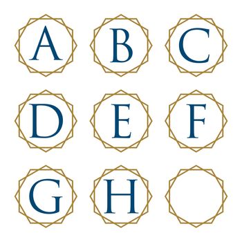 Alphabet or Letter with Ornamental Ring Illustration Design. Vector EPS 10.