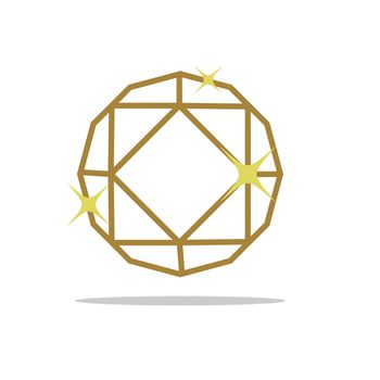 Gold Shiny Diamond Vector Logo Template Illustration Design. Vector EPS 10.