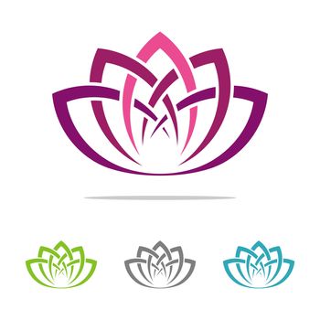 Set Lotus Flower Logo Template Illustration Design. Vector EPS 10.