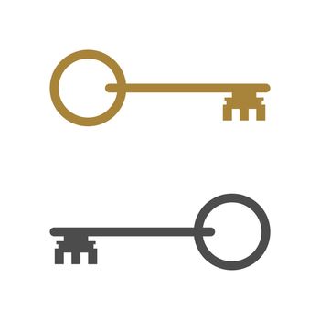 Grey and Gold Classic Key Icon Vector Logo Template Illustration Design. Vector EPS 10.
