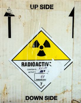Radioactive material transport index Number 7 at the transportation paper package