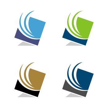 Swoosh in Square Logo Template Illustration Design. Vector EPS 10.