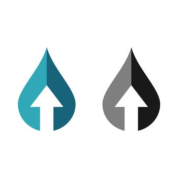 Arrow and Drop Water Logo Template Illustration Design. Vector EPS 10.