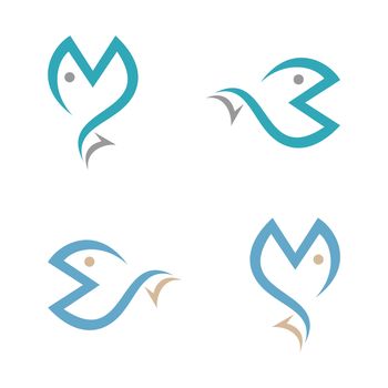 set abstract Blue Fish Logo Template Illustration Design. Vector EPS 10.