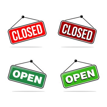 Set Closed and Open Signage Vector Template Illustration Design. Vector EPS 10.