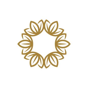 Abstract Gold Circle Flower Logo Template Illustration Design. Vector EPS 10.