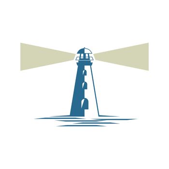 Lighthouse, beacon vector Logo Template Illustration Design. Vector EPS 10.