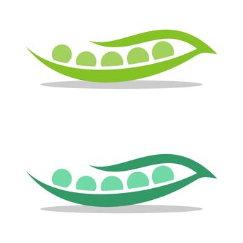 Green Seed Pea Pod Logo Template Illustration Design. Vector EPS 10.