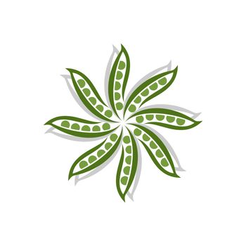 Green Pea Pod Star Logo Template Illustration Design. Vector EPS 10.