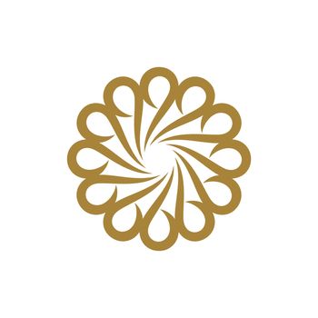 Gold Ornamental Flower Logo Template Illustration Design. Vector EPS 10.