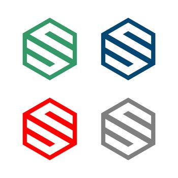 S Letter Hexagon Shape Logo Template Illustration Design. Vector EPS 10.