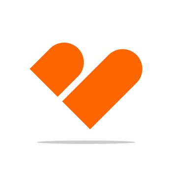 B Letter Heart Shape Logo Template Illustration Design. Vector EPS 10.