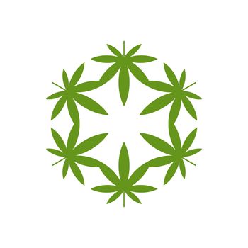 Green Marijuana Leaf Logo Template Illustration Design. Vector EPS 10.