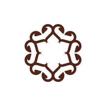 Brown Ornamental Flower or Star Logo Template Illustration Design. Vector EPS 10.