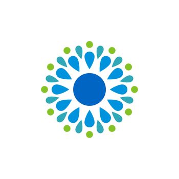 Blue Blossom Flower Ornamental Logo Template Illustration Design. Vector EPS 10.